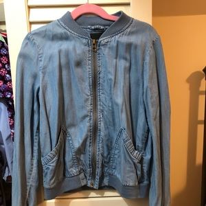 Me Jane Denim bomber jacket.